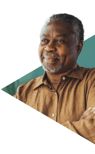 Senior Man Wearing a Brown Button-up Shirt